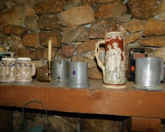 Vintage Pewter And German Steins