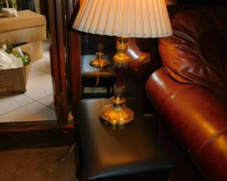 Brass Lamp & Piano Bench