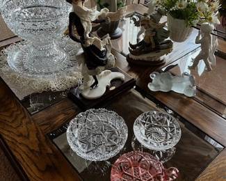 house pics, Armanis, cut glass, Roseville