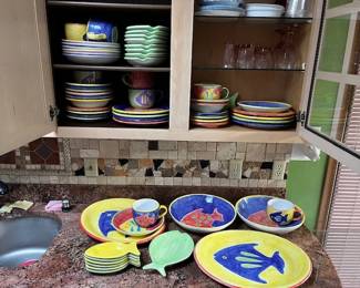 house pic fish plates, bowls, serving platters, service for 8 plus more