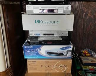 house pic stereo components.  DVD, VHS, CD, control panel, (Boxes are filled)