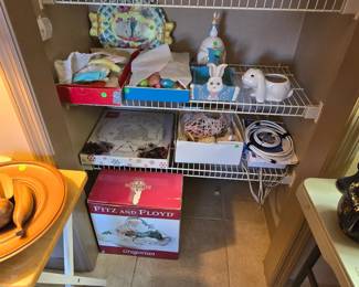 Easter decorations, Fitz and Floyd santa.