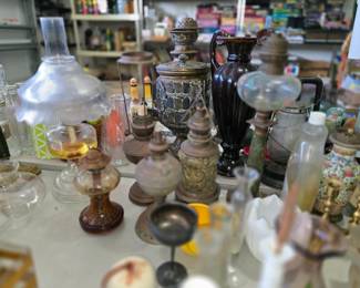 Antique oil lamps