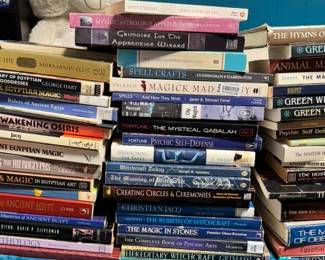 Collection of Books Over 150 Books -n Magic and Ancient Egyptian ,Astrology ,Crystal How to Use , Herbal Magic and Aromatherapy , Candle Magic ,    Fairy Magic, Celtic Books , Gods and Goddesses All Priced at $5 each 