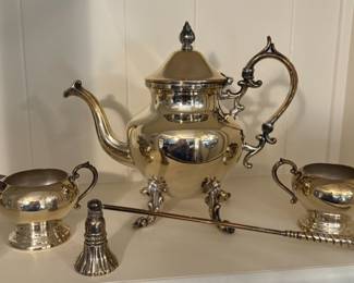Silver over Copper Tea Set $100