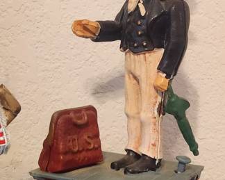 Cast Iron Mechanical Uncle Sam Coin Bank