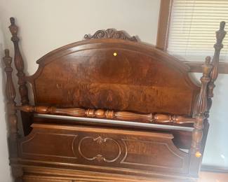 Beautiful carved wood, full-size bed frame