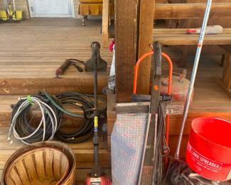 Vintage Kirby, vacuum cleaner, bushel baskets, Weedeater
