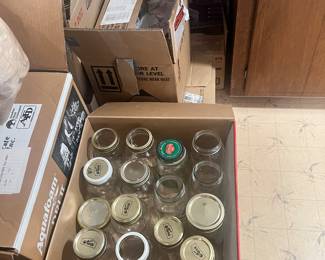 Large assortment of clean canning jars