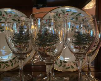Spode Christmas wine glasses