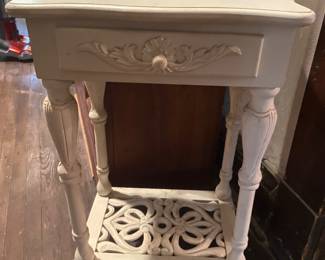 pretty white side table