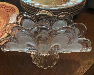 Bohemian Czechoslovakian crystal footed napkin holder