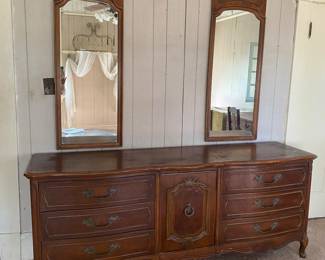 UPSTAIRS  French Provincial 9 drawer dresser and mirrors