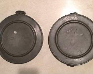 Antique Pewter Warming Plates