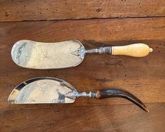 Fine English Sterling Crumbers with Bone Handles