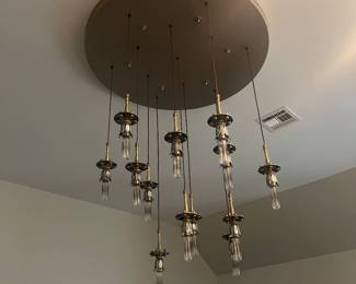 Raindrop Pendant and Chandelier $450
Approx 40” Dia / lowest light hangs 48” from ceiling 