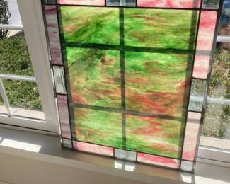 Stained glass window (has hooks for hanging)