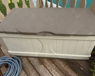 We have two nice deck boxes! Could use a good power wash! BUT they are soldi and water tight! Nice hose too!