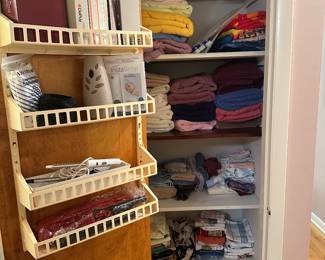Well, here is a CLOSET filled with terrific sheets sets, singles, towels, washcloths, blankets, quilts, and more!