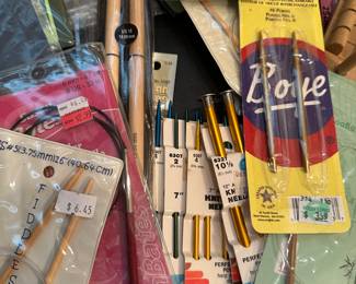 This 8 ft. banquet table is half filled with every knitting and crochet needle imaginable! + MORE!