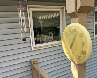 The dragon fly wind chime is a favorite of one of our staff! When the wind blows, the wings go up and down as if flying! Looks super cool! Nice chimes too! Also a working out odor thermometer!