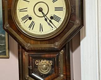 rosewood wall clock