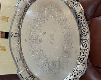 Sheiffield pierced platter 24"