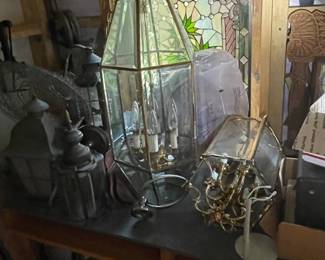 Hanging brass fixture