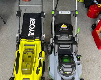 Ryobi and EGO Battery Lawnmowers excellent unused condition 