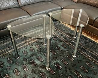 Glass top end tables 
