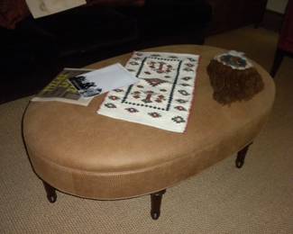 stickley leather cocktail ottoman