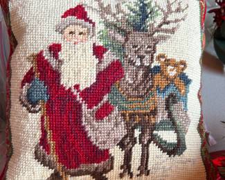 Needlepoint Christmas pillow