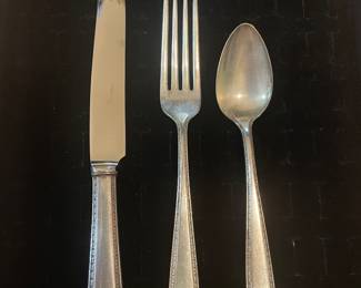 Sterling Silver Flatware "Westmoreland" 8 place settings (Knife, Fork & Spoon & 1 Serving Spoon)