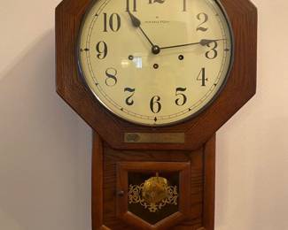 Hamilton regulator style wall clock