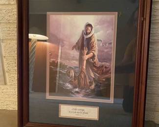 framed artwork, Jesus and Peter, At Sea