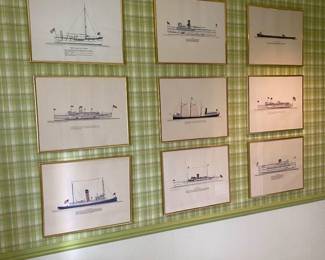 framed ship artwork