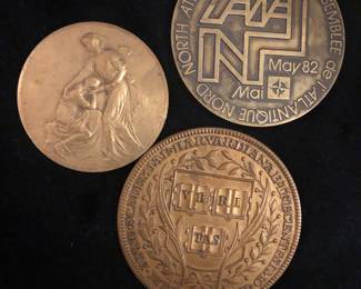 Commemorative bronze medals; Harvard