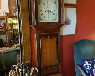 Very fine working 7' English grandfather clock.