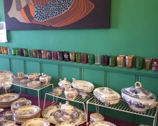 Kitchen, great "Old China" English transfer ware. 