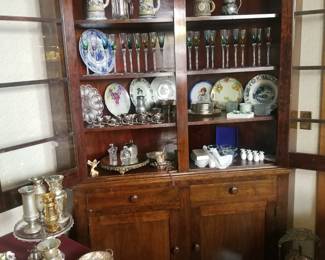 Grand vintage Birch corner cabinet with walnut stain. Priced right for your home.