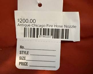 Antique Chicago Fire Hose Nozzle,