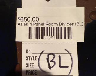 Asian 4-panel room divider (BL)