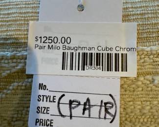 Pair of Milo Baughman cube chrome chairs