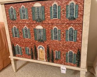 Hand-painted house dresser