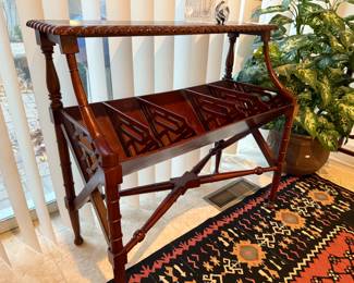 Mahogany Record/Book Rack Table