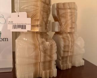 Mesoamerican carved stone bookends