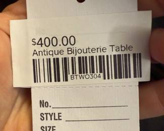 Antique Bijouterie Table
