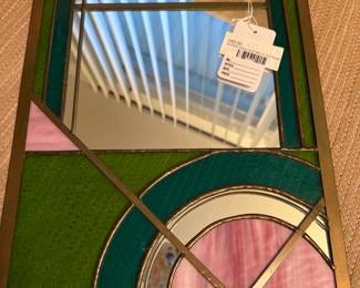 Stained glass and mirror art panel