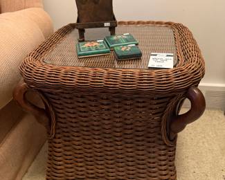 Wicker side table