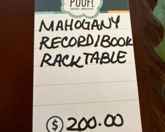Mahogany Record/Book Rack Table